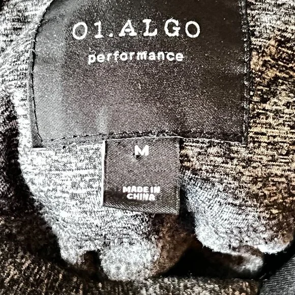 01.Algo Performance Gray Heather Hoodie Pullover Sweatshirt Zip Pocket Med - Picture 10 of 12